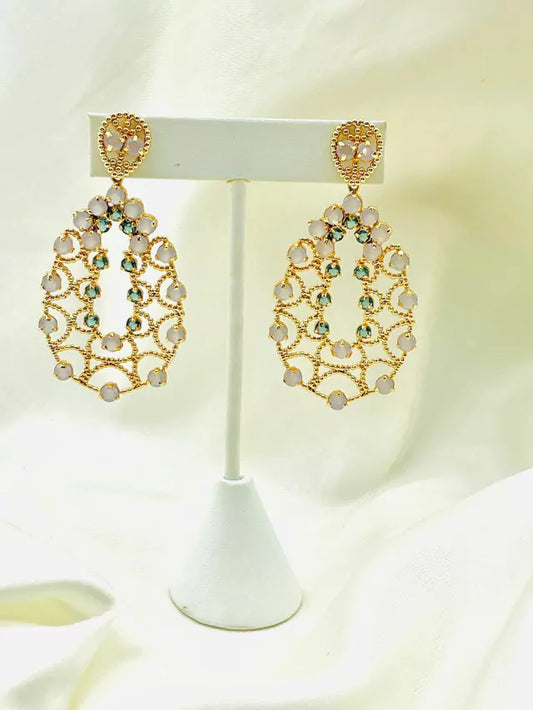 Luxury Line Drop Earring with Lavender/Tifani Stones