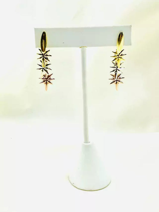 Rose/gold/silver star earring