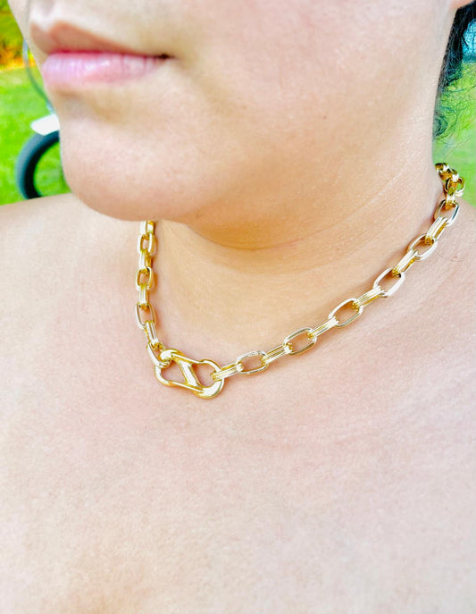 Thick Cartier Link Choker with Medallion