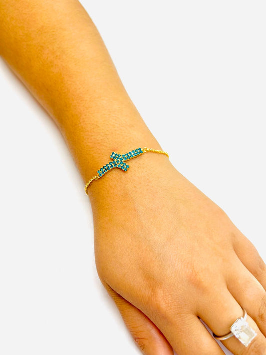 Bracelet with blue crystals, model X