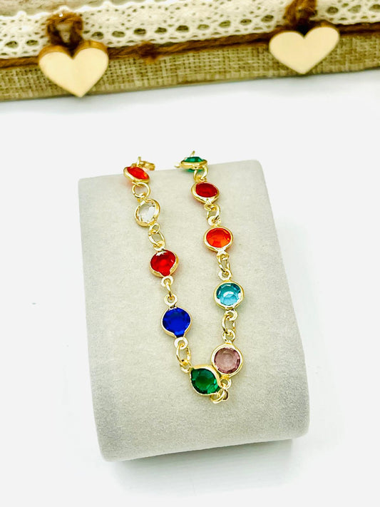 Bracelet with colored stones