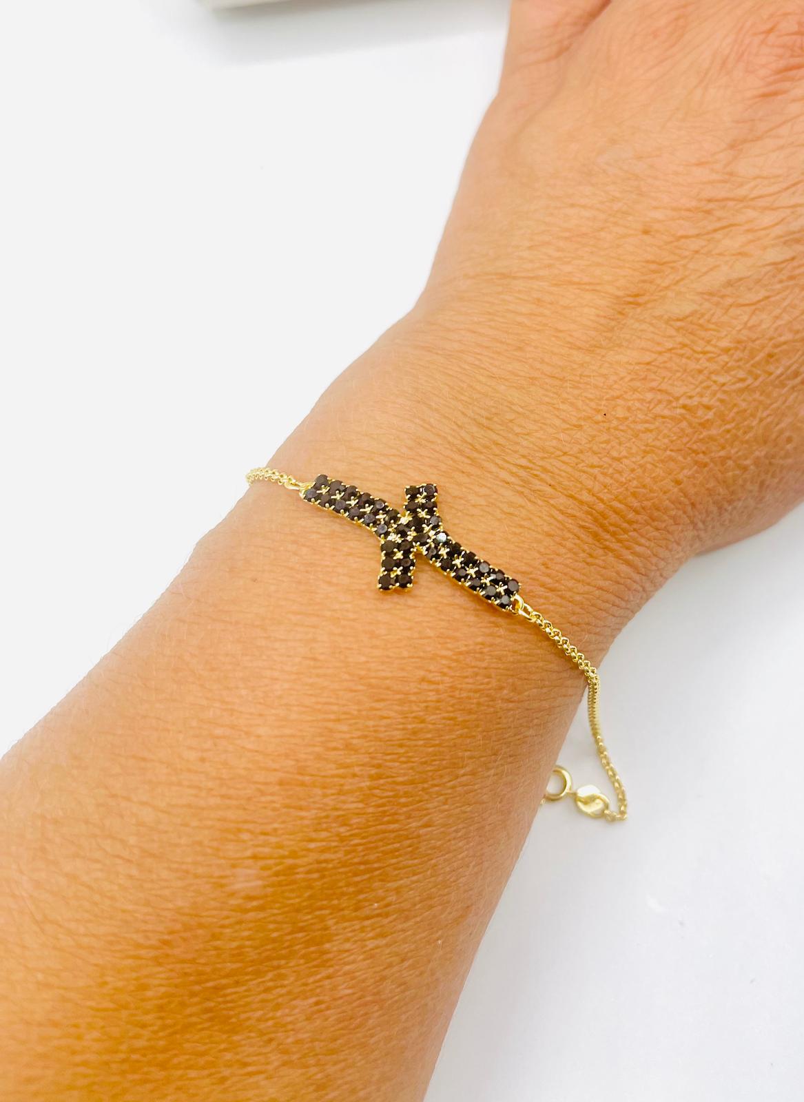 Bracelet with black crystals, model X