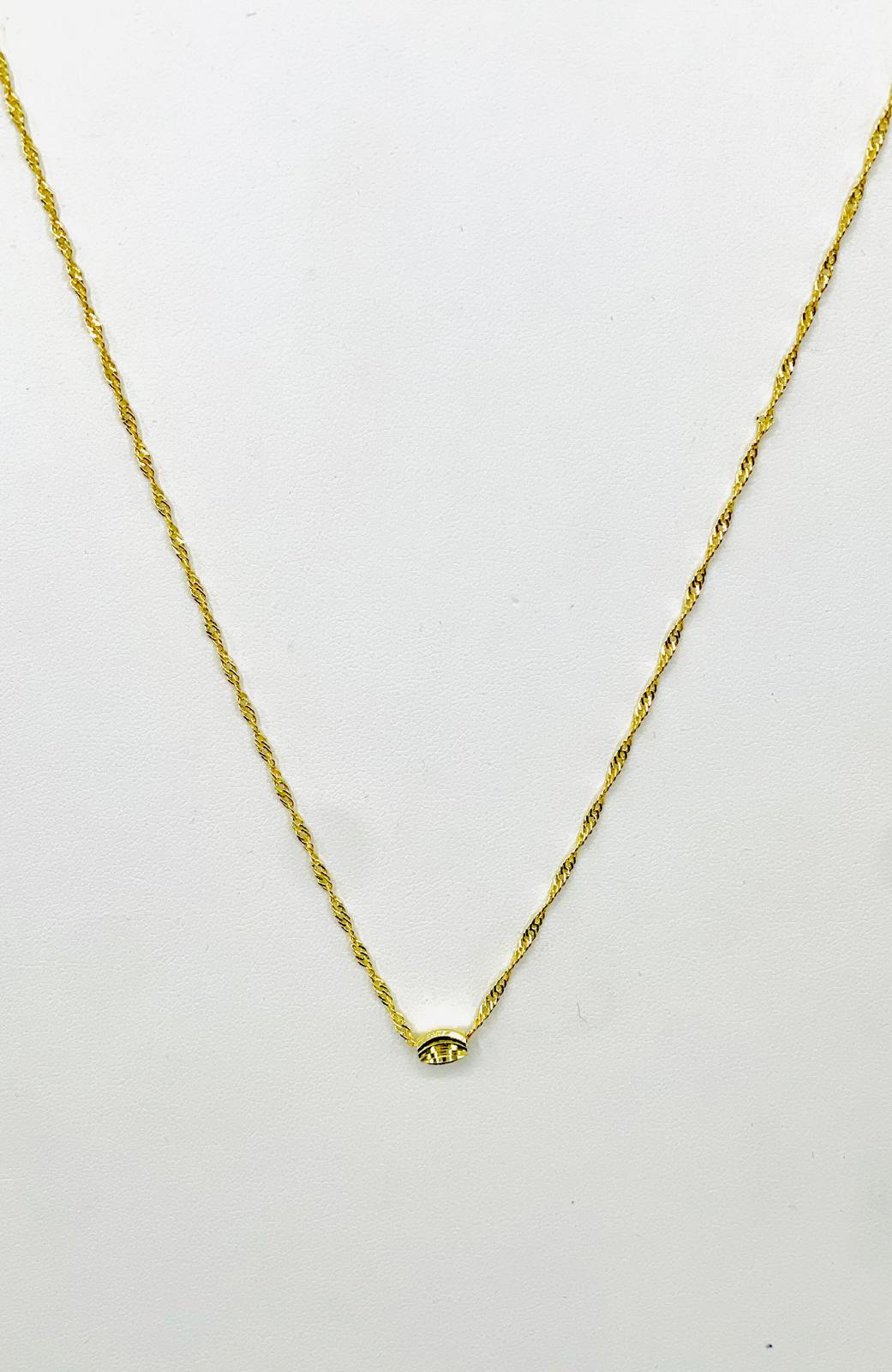 Singapore necklace with gold tube