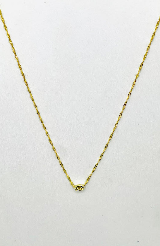 Singapore necklace with gold tube